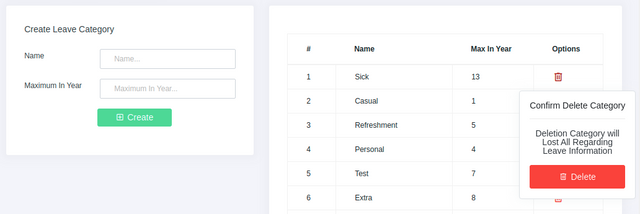 Attendance management system leave category