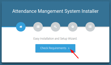 Attendance Management System Installation Step 1